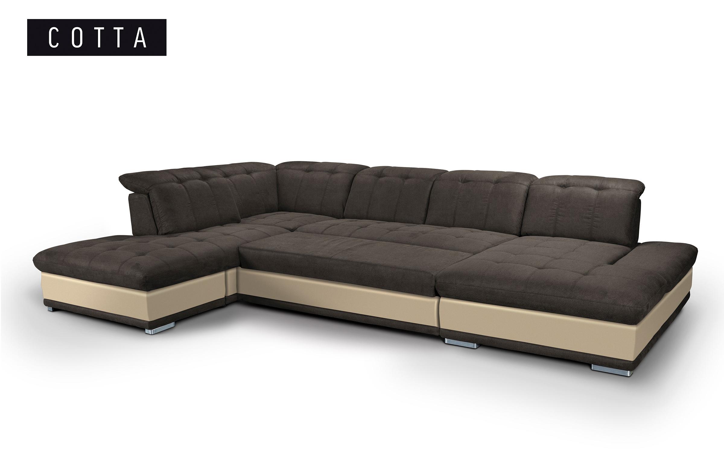 Γωνιακός καναπές Π σχήμα Balero, σκούρο καφέ + μπεζ  7